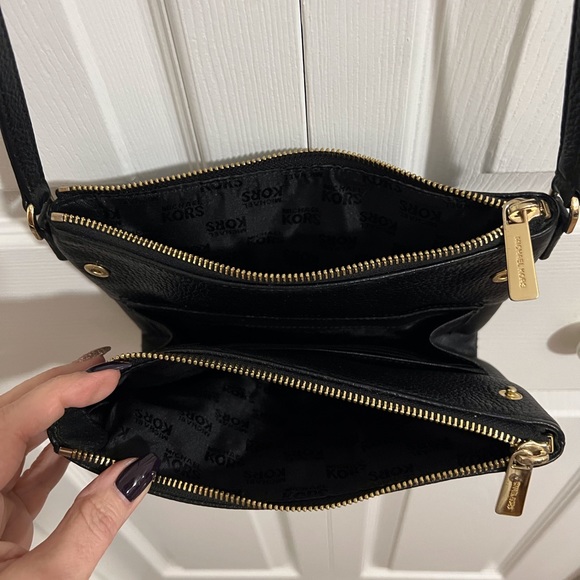 Michael Kors Black Leather Crossbody Bag - Picture 3 of 5